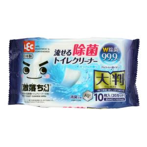 レック 激落ちくん 流せる除菌トイレクリーナー 大判 10枚入 S00327  (大掃除 グッズ 道具 トイレ用そうじシート 掃除用品)｜hc7