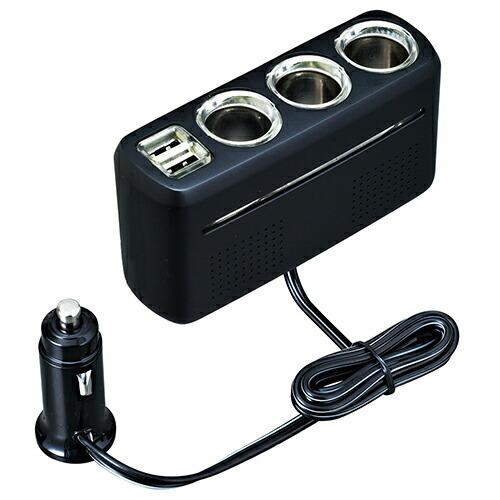 DC/DCコンバーター ブラック F298 セイワ SEIWA [USB ブルーLED 車載用電源 ...