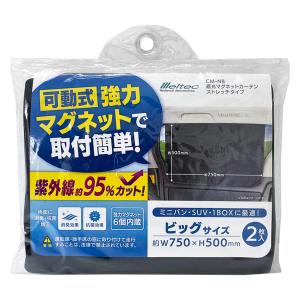 大自工業 遮光マグネットカーテン(ストレッチタイプ) ビッグサイズ 2枚入 CM-NB (カー用品 シェード サンシェード 車内用品 日除け 遮光 消臭 抗菌)｜hc7