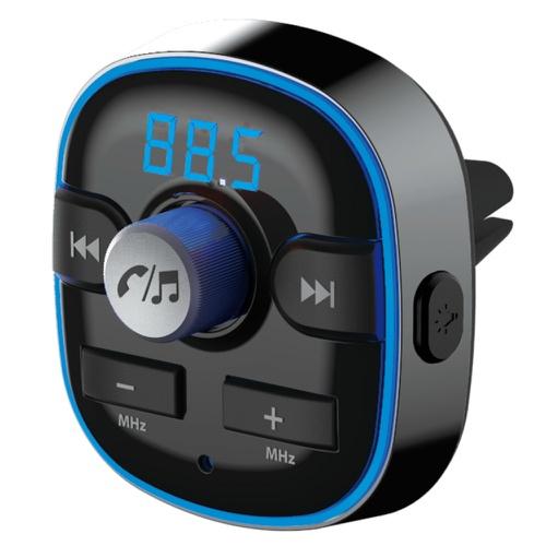 車用 USB電源フルバンド FM トランスミッター エアコン取付 ブラック KD252 (リチウム電...