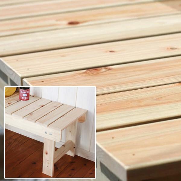 ヒノキ ベンチ 縁台 高さ360×幅360×長さ900ミリ (檜 縁台 木製 屋内外 踏み台 長椅子...