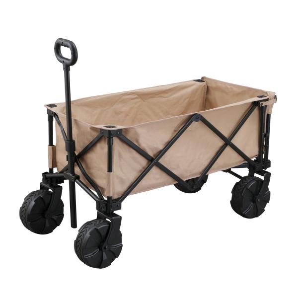 アイリスオーヤマ アウトドアワゴン ベージュ ODW-980 (キャリーワゴン HUGEL 折りたた...