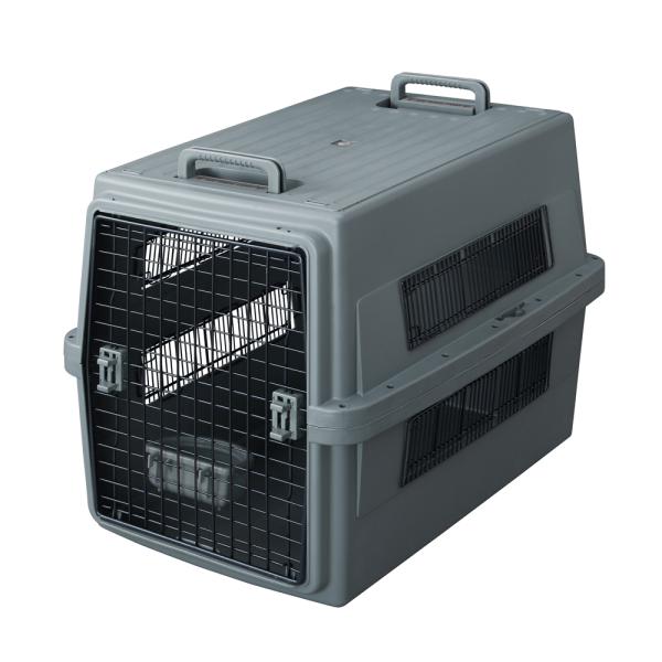 大型犬 エアトラベルキャリー Lサイズ 〜35kg ダークグレー ATC-870 (飛行機可 防災 ...