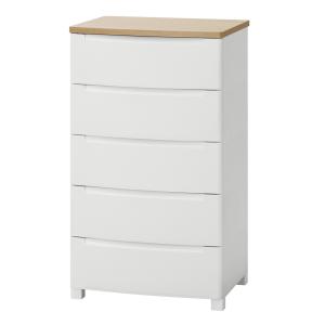 メーカー直送】アイリス デザインウッドトップチェスト 5段 幅730mm