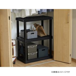 プラスチックラック スリム3段 ブラック PL...の詳細画像2