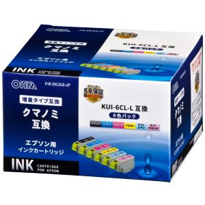 オーム電機 エプソン互換 クマノミ 増量タイプ 6色パック01-4319 INK-EKUILB-6P[OAサプライ:エプソン互換インク]｜hc7