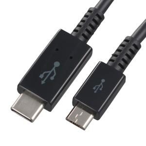 オーム電機 USB2.0 microB/TypeC ケーブル 1m01-7071 SMT-L10CM-K[パソコン・スマホ関連:USBケーブル]｜hc7