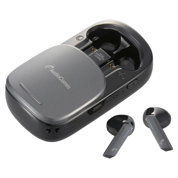 完全ワイヤレスイヤホンPLUS ブラック （品番）03-2258 HSP-W530N (AV小物・カ...