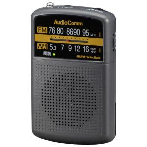 オーム電機 AudioComm AM/FMポケットラジオ グレー RAD-P135N-H[AV機器:ポケットラジオ]｜hc7
