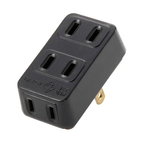 オーム電機 安全ニュートリプルタップ 3個口 黒04-0164 HS-AT91K[電源タップ・延長コ...