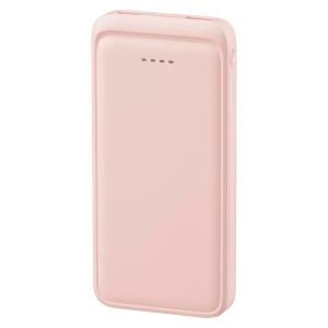 モバイルバッテリー 10000mAh シュガーピンク SmartComm （品番）05-0806 SMP-MB100-PK (パソコン・スマホ関連:モバイルバッテリー オーム電機)