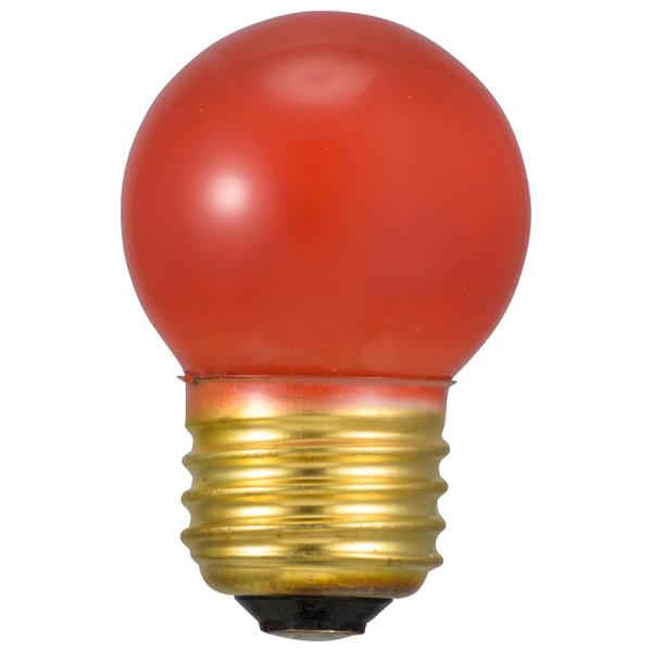 オーム電機 ミニボール球 E26 7W レッド06-0422 LB-G467-R[白熱球:白熱電球カ...