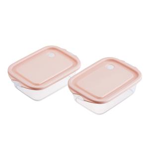 シールボックス M 2個 スモーキーピンク 日本製 FCN2W (タッパ― 保存容器 食品保存 フードコンテナ スケーター) 爆買