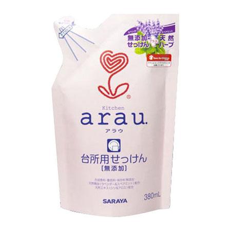 アラウ. 台所用せっけん 無添加 詰替用 380ml (台所用洗剤 食器用 野菜洗浄 詰替え用 サラ...