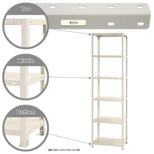 キタジマ スマートラック 幅80×奥行40×高さ150cm 4段 ホワイト NSTR