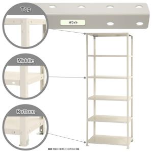 キタジマ スマートラック 幅80×奥行40×高さ150cm 4段 ホワイト NSTR