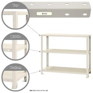 キタジマ スマートラック 幅90×奥行20×高さ120cm 4段 ホワイト NSTR