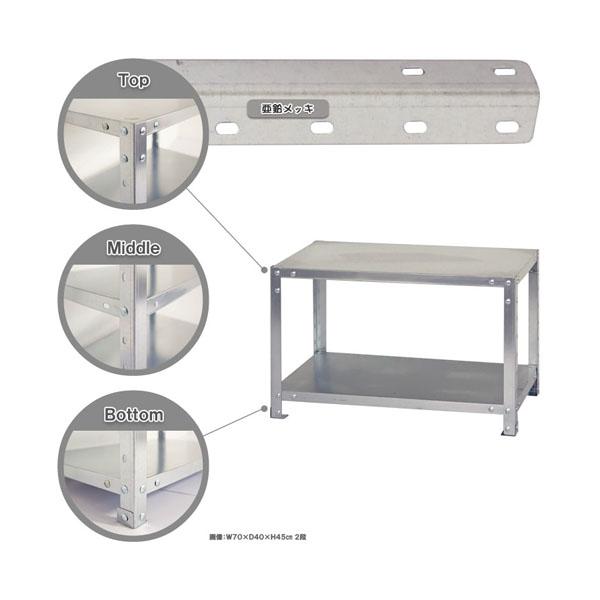 スマートラック Z-NSTR-027 幅45×奥行45×高さ45cm 2段 亜鉛メッキ (オフィス家...