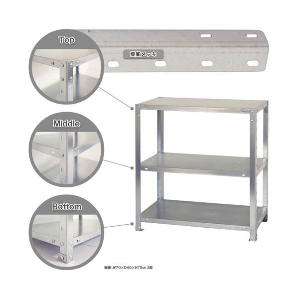 スマートラック Z-NSTR-263 幅90×奥行20×高さ75cm 3段 亜鉛メッキ (オフィス家...