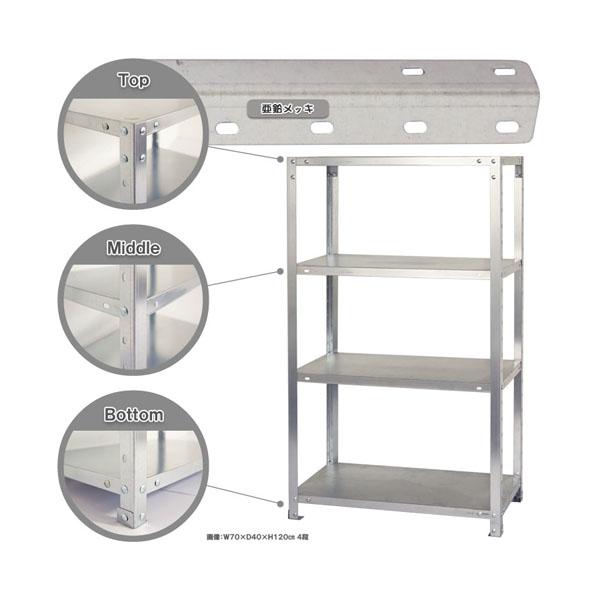 スマートラック Z-NSTR-556 幅80×奥行40×高さ150cm 4段 亜鉛メッキ (オフィス...