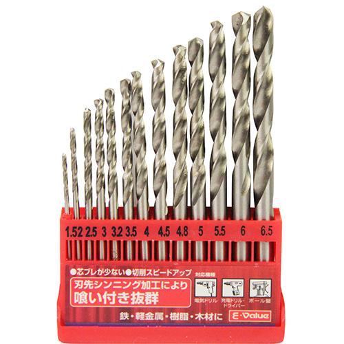 鉄工用ドリルセット ETD-13S 藤原産業 [先端工具 鉄工アクセサリ ストレートドリル セット]...