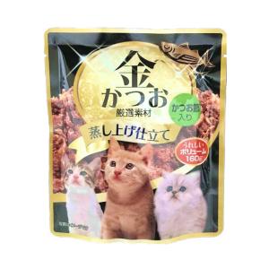 金かつおパウチ かつお節入り 160g  森光商店 [キャットフード 蒸し上げ仕立て]｜hc7