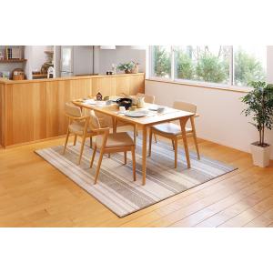 撥水機能付きの日本製ダイニングラグ マージ ブラウン サイズ240×330cm  萩原