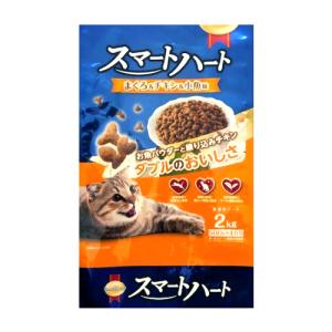 スマートハート 猫用 まぐろ&チキン&小魚味 2kg 森光商店  (ドライフード オールステージ 無着色 総合栄養食)｜hc7