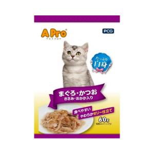 森光商店 Apro 猫パウチ おかか入り おやつ 60g×12本 [セミモイスト