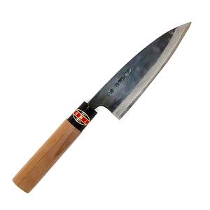 土佐刃物 忠義 磨き舟行包丁 両刃 青1号鋼 120mm クルミ柄付き