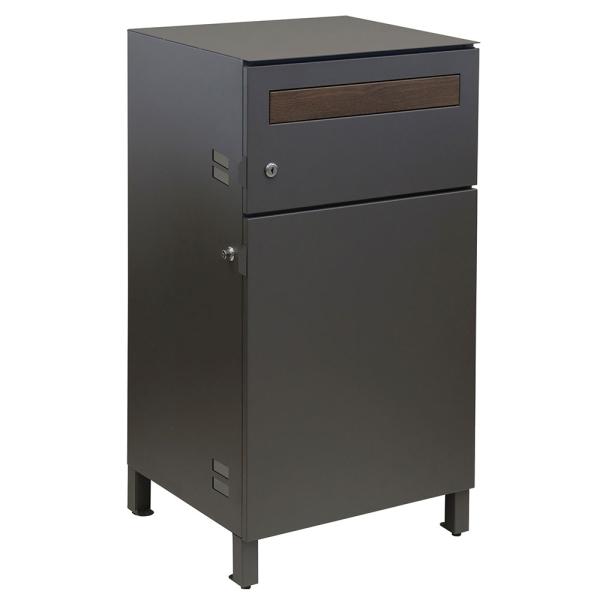 （メーカー直送）MOJYU 宅配ボックス付ポスト Gian ジャン ダークグレー PBX-014