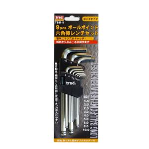 （メール便送料無料）trad 三共コーポレーション ボールポイント六角棒レンチセット 9pcs. TBM-9｜hcbrico