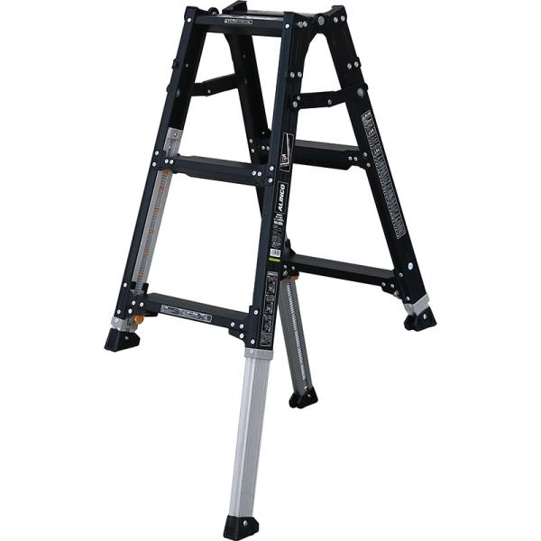 （メーカー直送）（法人限定）アルインコ 伸縮脚付はしご兼用脚立90cm ブラック PRW-90BK