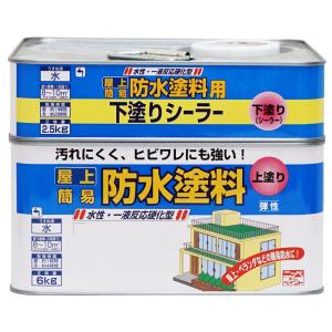 ニッペホームプロダクツ 水性 屋上簡易防水塗料セット 上塗り6kg+下塗り2.5kg グレー｜hcbrico