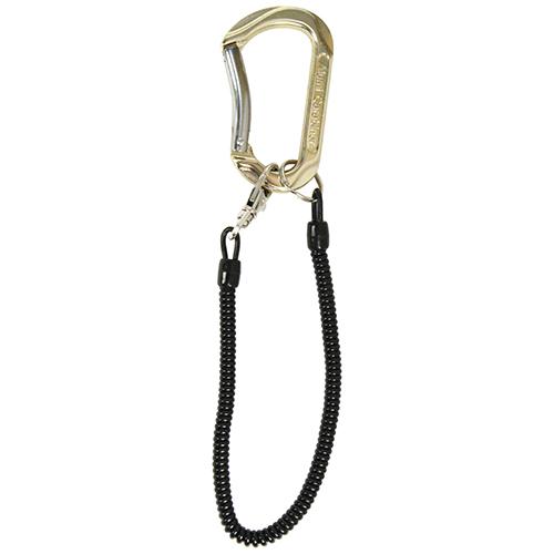 （メール便可）藤原産業 SK11 アルミカラビナ コード付き ゴールド SAC-80WC