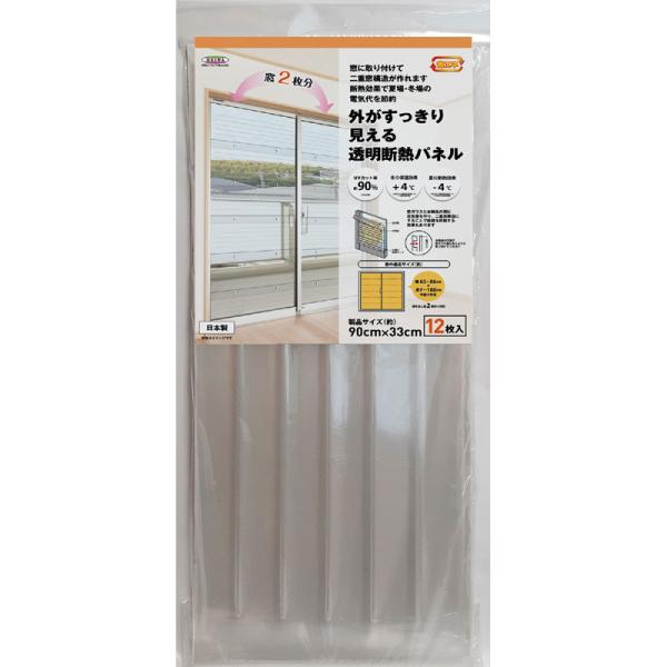 明和グラビア 外がすっきり見える透明断熱パネル 90cm×33cm 12枚入 透明 GNP-3012