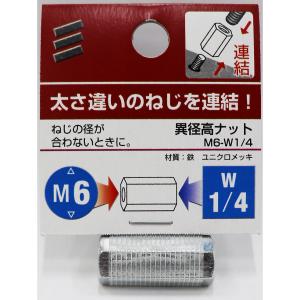 （可）八幡ねじ 異径高ナット M6-W1/4