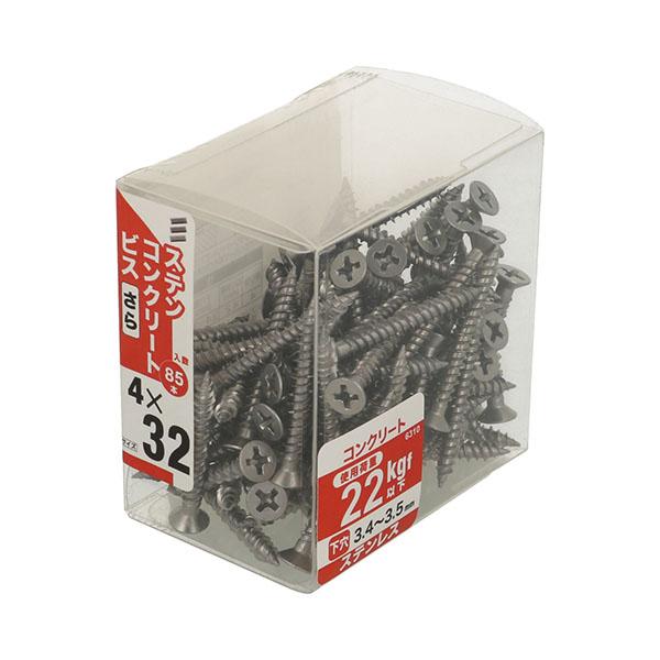 八幡ねじ ステンコンクリートビス さら JS 4×32 85本入
