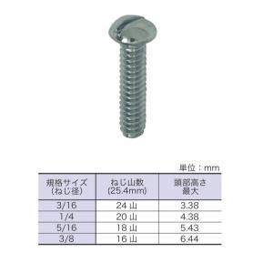 (メール便可)八幡ねじ 丸小ねじ 1/4×50...の詳細画像3