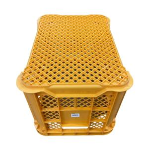 安全興業】野菜コンテナ（黄）メッシュ 約620mm(横)約462mm(縦)約196mm