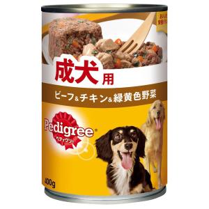 ペディグリー缶 成犬用ビーフ＆チキン＆野菜４００ｇ P122 マースジャパンリミテッド｜hcgooday