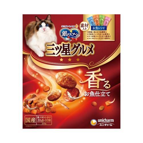 ユニ・チャーム キャットフード 銀のスプーン 三ツ星グルメ 全成長段階用 4種のアソート 素材入り ...