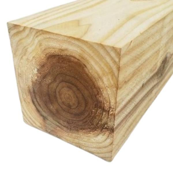 杉 グリーン材 バタ角 約90mm×90mm×2000mm グリーン材 丸みあり (店舗受取のみ)