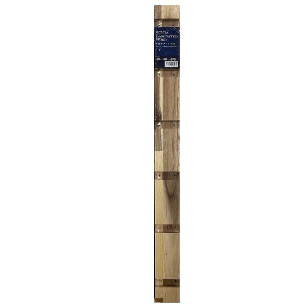 アカシアラック支柱　約２４ｍｍ×５０ｍｍ×５７０ｍｍ　無塗装　１５ｍｍ溝
