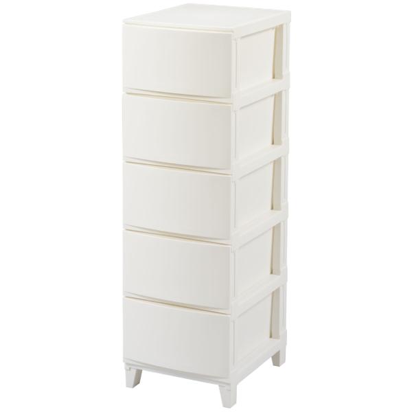 サンカ ルームスシェード 5段 チェスト ホワイト 白 おしゃれ 収納ボックス 収納ケース タンス ...