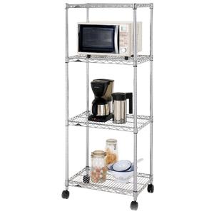 ドウシシャ ウッドシェルフラック 4段 80W ホワイト CN-80134WH (店舗