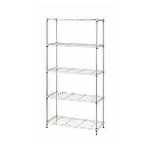 スチール棚 5段 1型 ブラック 幅87．5×奥行45×高さ180cm