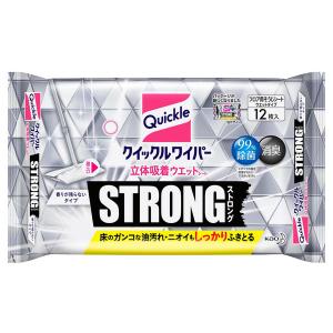 花王 Kao クイックル クイックルワイパー 立体吸着ウエットシート ストロング 12枚入 (コンパクト便可)｜hcgooday