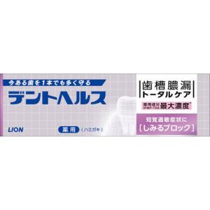 デントヘルス デントヘルス 薬用ハミガキ しみるブロック 85g  ライオン LION (コンパクト便可)｜hcgooday