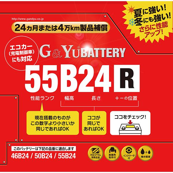 ナカノ G&amp;Yu バッテリー 55B24R（店舗受取のみ）